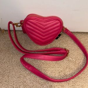 Pink heart shaped handbag